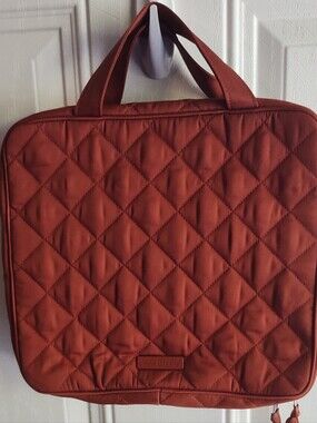 Vera Bradley Quilted Toiletries/Travel Bag in Rust Red. NWOT.